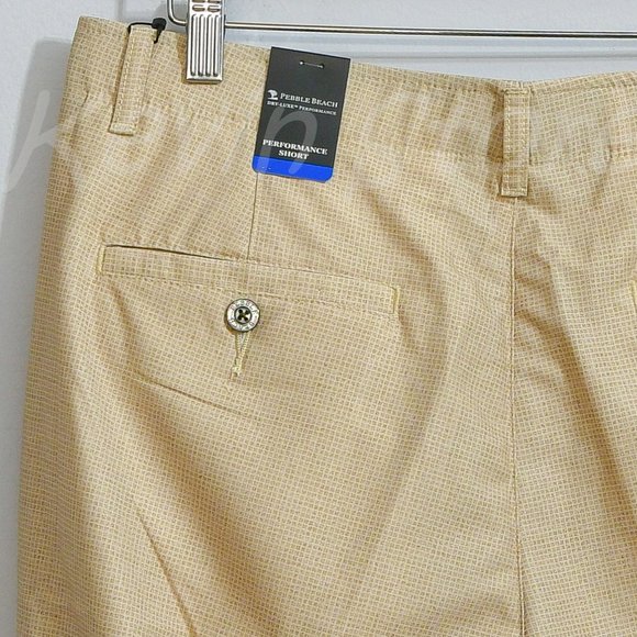 Pebble Beach Men’s Dry-Luxe Performance Shorts Yellow-gray - Picture 6 of 8
